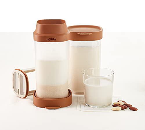 Lekue Nut, Almond Milk & Grain Milk Maker, 1 quart, Brown