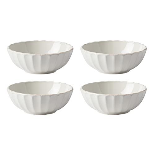 Lenox French Perle Scallop Holiday All Purpose Bowls, S4, 4.00, White