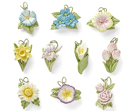 Lenox Celebrate Flowers 10-Piece Ornament Set, 0.50 LB, Multi