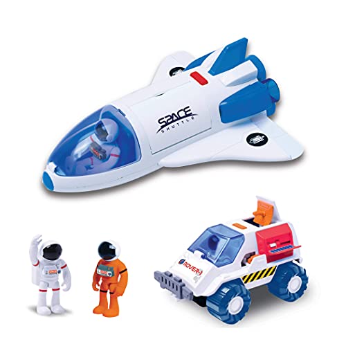 Astro Venture Space Playset - Toy Space Shuttle & Space Rover with Lights and Sound & 2 Astronaut Figurine Toys for Boys and Girls