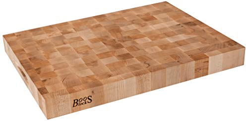 John Boos Block CCB2418-225 Classic Reversible Maple Wood End Grain Chopping Block, 24 Inches x 18 Inches x 2.25 Inches