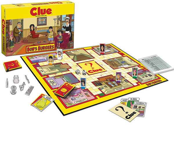 CLUE USAOPOLY Clue Bobs Burgers Board Game | Themed Bob Burgers TV Show Clue Game | Officially Licensed Bob's Burgers Game | Solve The Mystery in This Unique Clue take on The Classic Board Game
