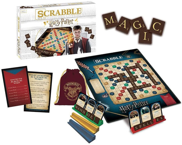 SCRABBLE World of Harry Potter Board Game | Official Scrabble Game Featuring Wizarding World Twist | Custom Harry Potter Game of Scrabble | Scrabble Tiles & Scrabble Board | Scrabble Word Game