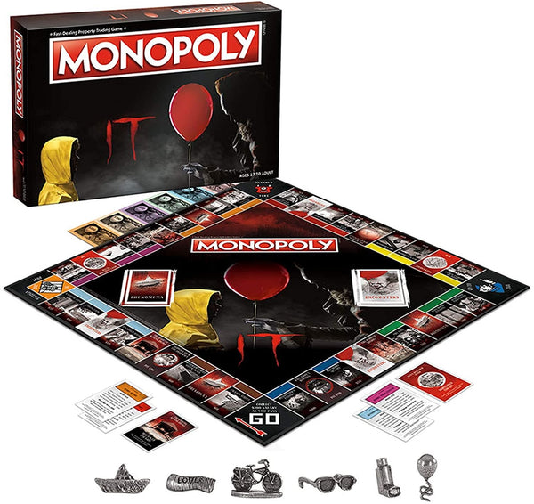 MONOPOLY IT Board Game | Based on The 2017 Drama/Thriller IT | Officially Licensed IT Merchandise | Themed Classic Monopoly Game