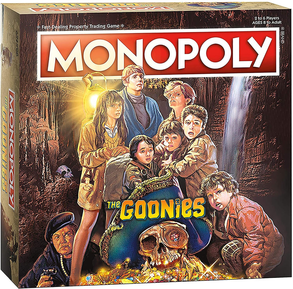 MONOPOLY The Goonies | Based on The 80s Adventure Classic Film | Collectible Monopoly Game Featuring Familiar Locations and Iconic Moments
