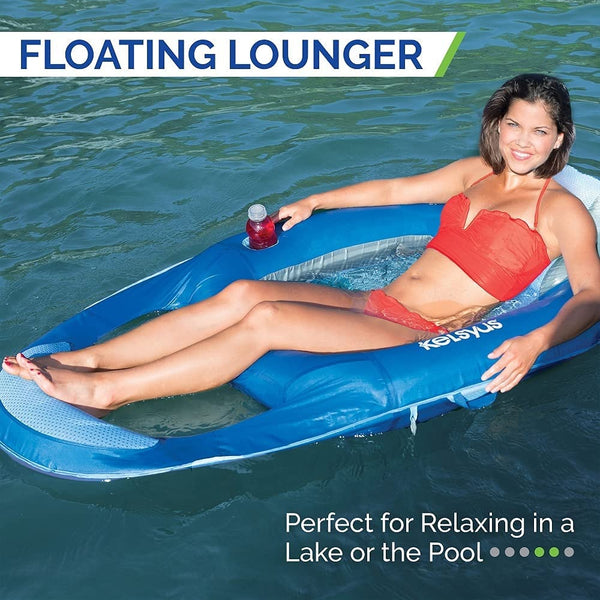 Kelsyus Floating Lounger Pool Float , Blue, 56