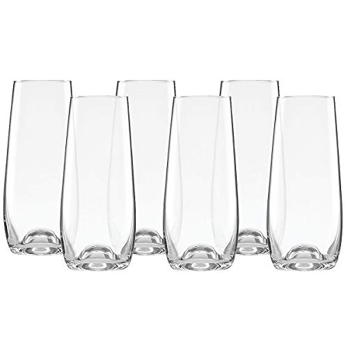 Lenox Tuscany Classics Stemless Flute Set, Buy 4 Get 6, 6 Count (Pack of 1), Clear