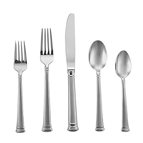 Lenox Eternal Frosted 5-Piece Stainless Steel Flatware Place Setting, Service for 1, Silver -