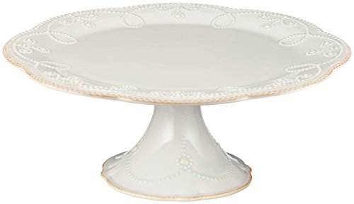 Lenox French Perle Pedestal Cake Plate, Medium, White -