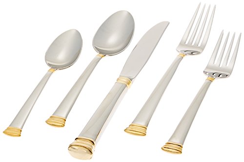 Lenox Eternal Gold Flatware 5-Piece Place Setting, Service for 1 , Stainless -