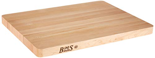 John Boos Block Chop-N-Slice Maple Wood Edge Grain Reversible Cutting Board, 18 Inches x 12 Inches x 1.25 Inches