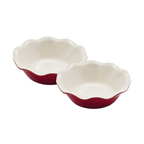 Emile Henry Set of 2 Mini Pie Dish, 5.5 x 1.5in, Rouge Red