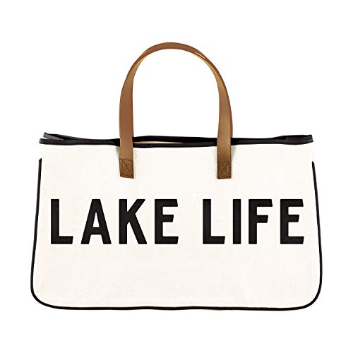 Creative Brands Pure Design Canvas Tote Bag, Large, Lake Life