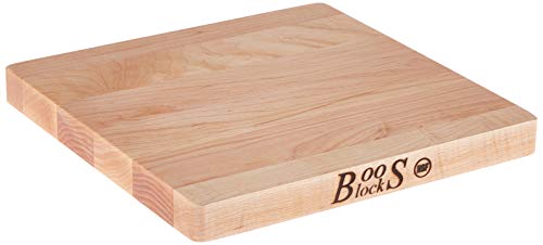 John Boos Block Chop-N-Slice Maple Wood Edge Grain Reversible Cutting Board, 10 Inches x 10 Inches x 1 Inches